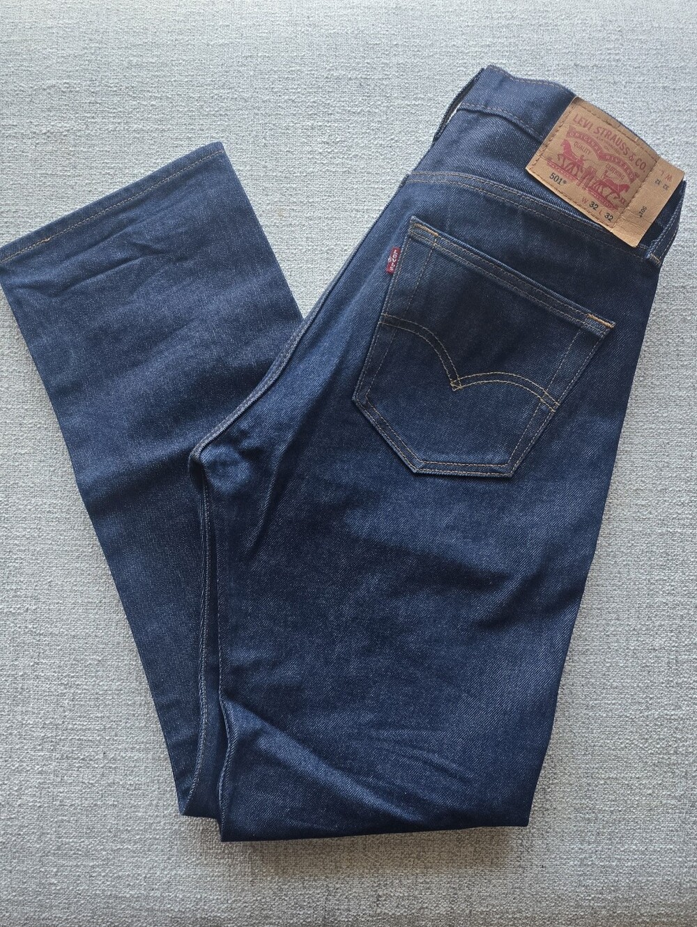Men's 32x32 Levi's 501 Shrink To Fit Rigid Indigo Jeans